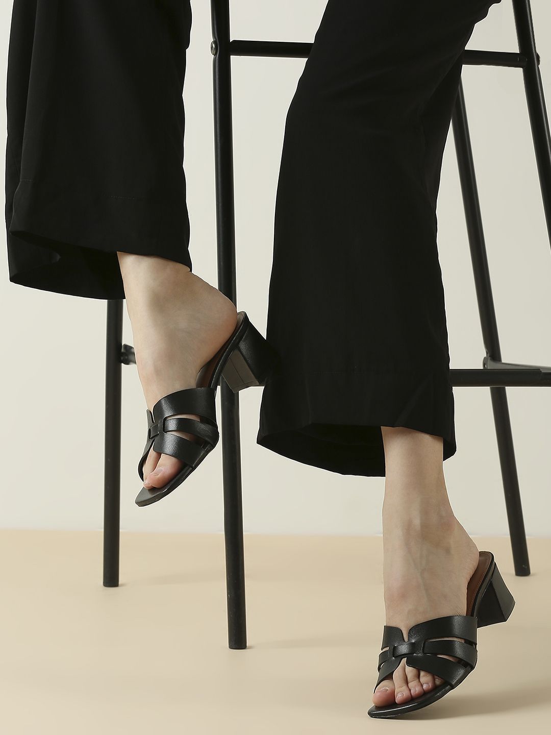 Strappy Open Toe Block Mules Inc 5 Strappy Open Toe Block Mules