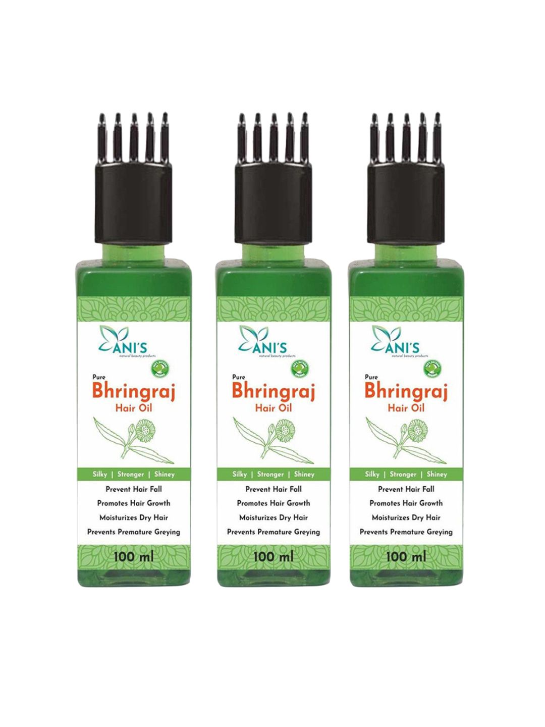 ANI'S Set Of 3 Bhringraj Hair Oil For Strong & Silky Hairs - 100ml Each