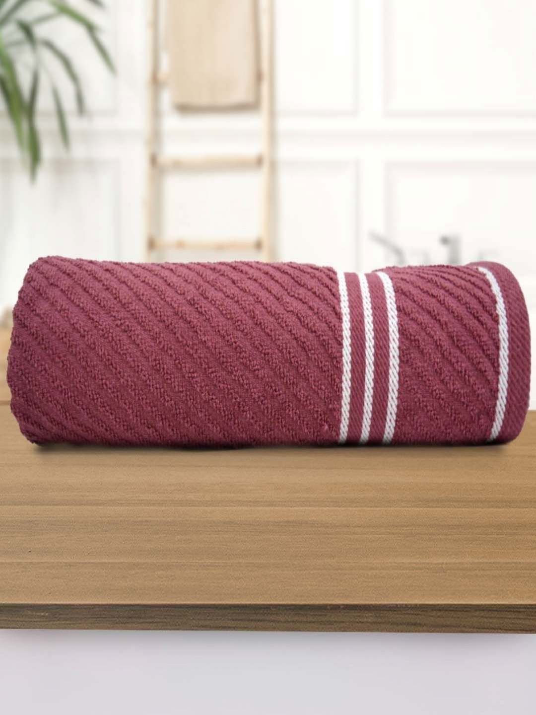 Aura Maroon Cotton 400 GSM Bath Towel
