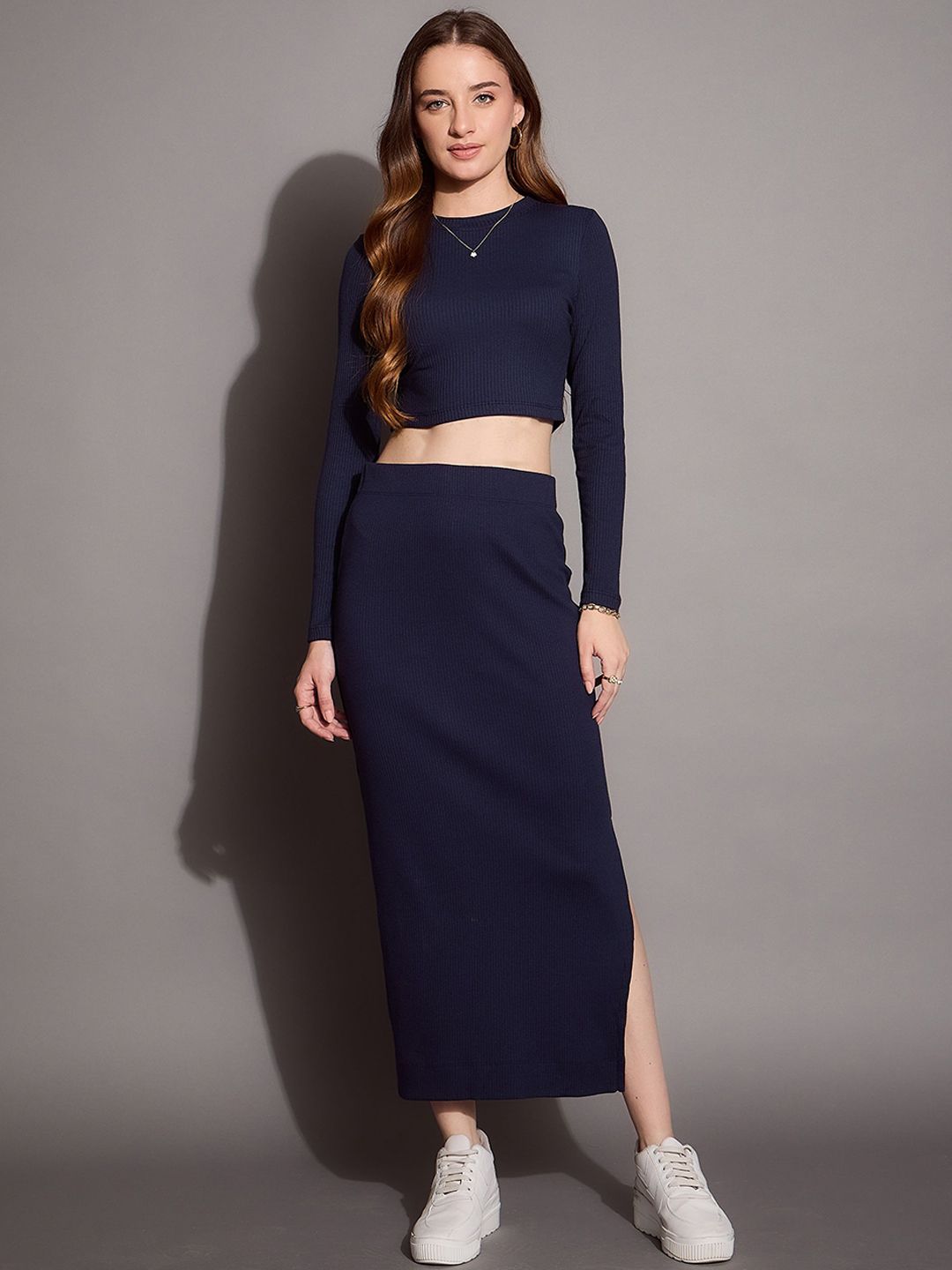 Eaphi RANDOM RIB KNIT SKIRT アイポリ Buy Berrylush Green Ribbed Side-Slit Pencil Midi Skirt - Skirts