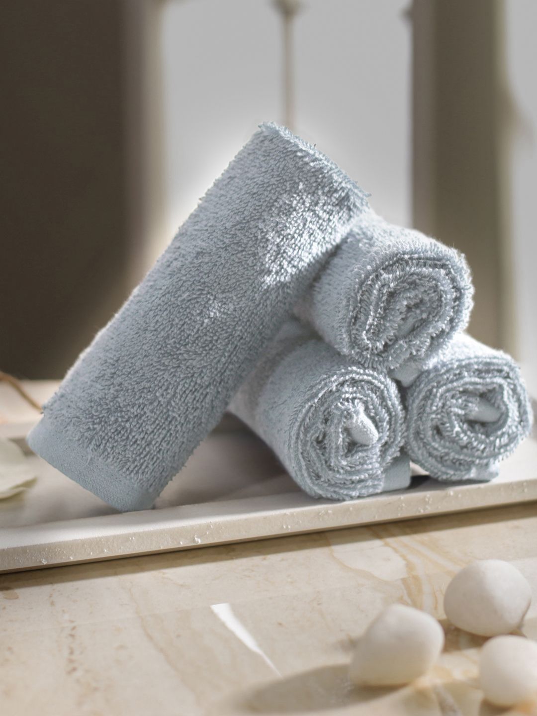 MASPAR Blue 4 Pieces Cotton 550 GSM Towel Set