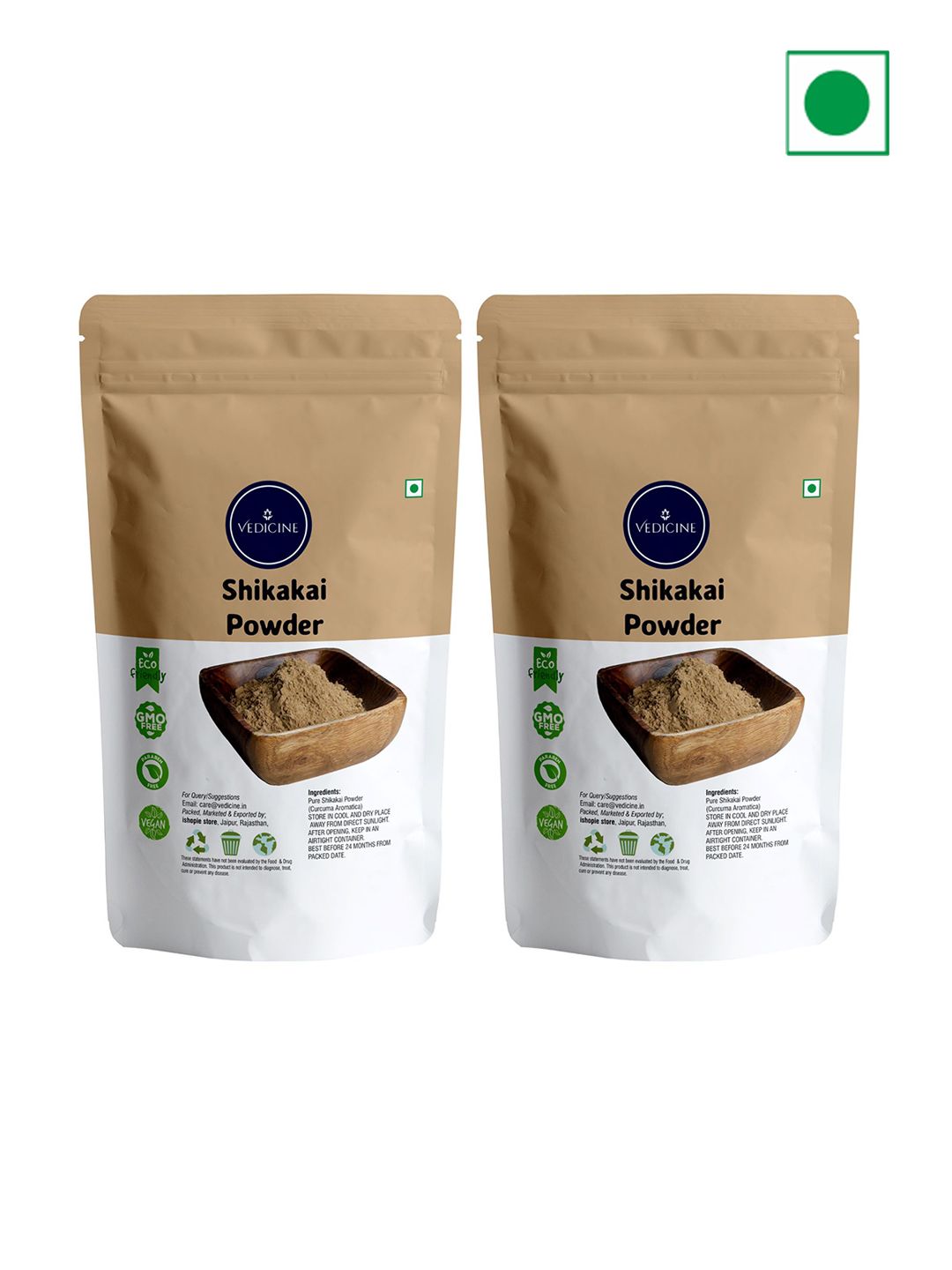 VEDICINE Set Of 2 Shikakai Powder- 100g Each