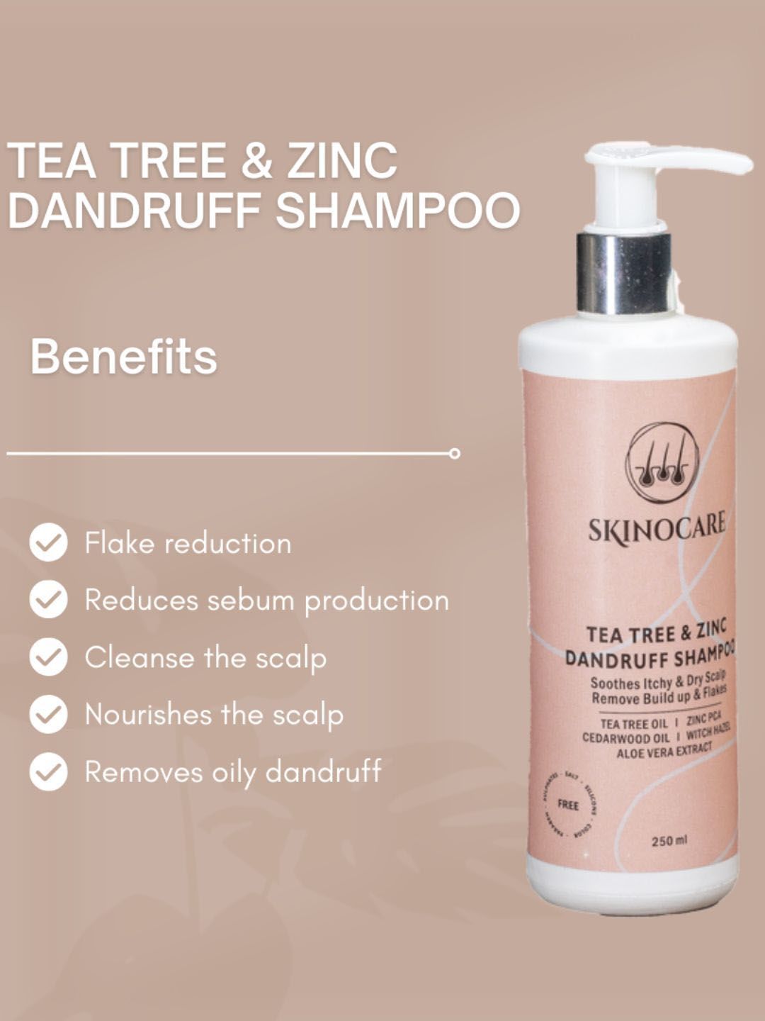 Buryu　Smart Skin Care Buy Skinocare Tea Tree & Zinc Dandruff Shampoo-250ml - Shampoo for