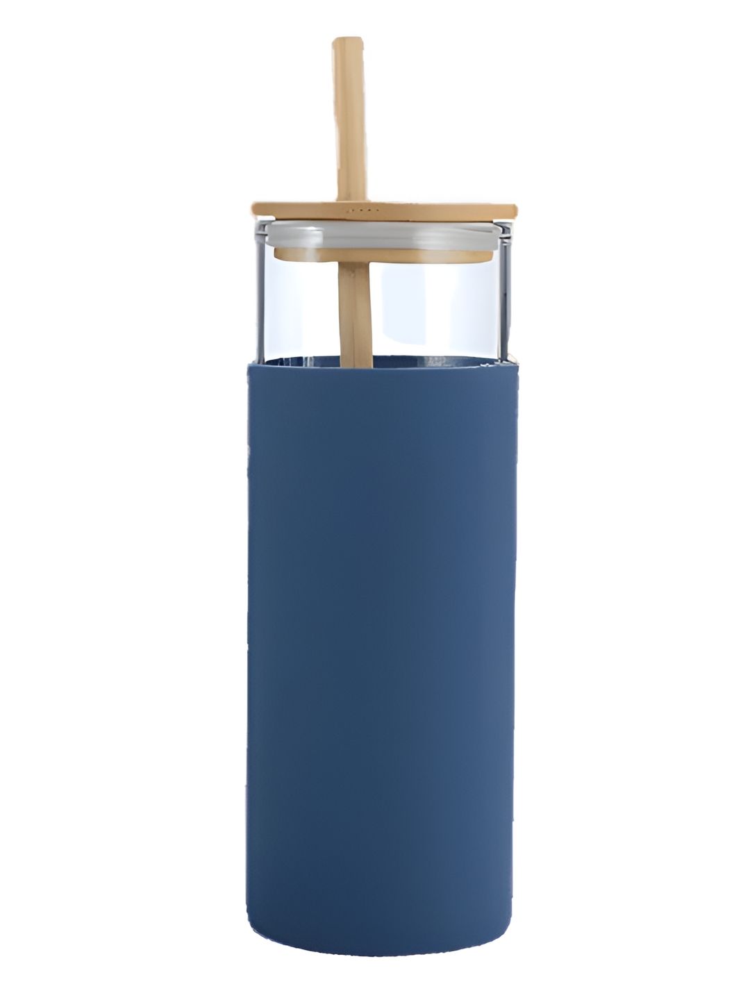 WELOUR Blue Solid Glass Spill Proof Water Bottle - 480ml