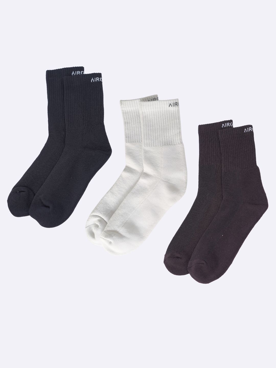 AIR GARB Adults-Unisex Pack Of 3 Calf-Length Socks