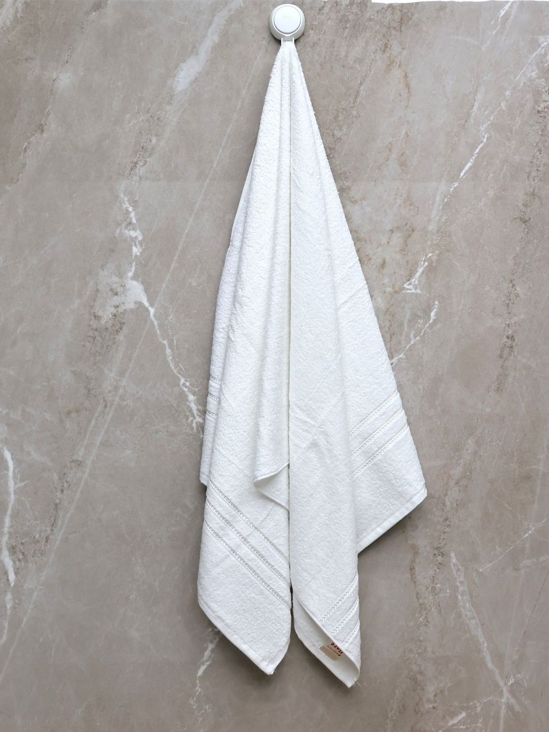 BOMBAY DYEING White 1 Pcs Cotton 400 GSM Bath Towel