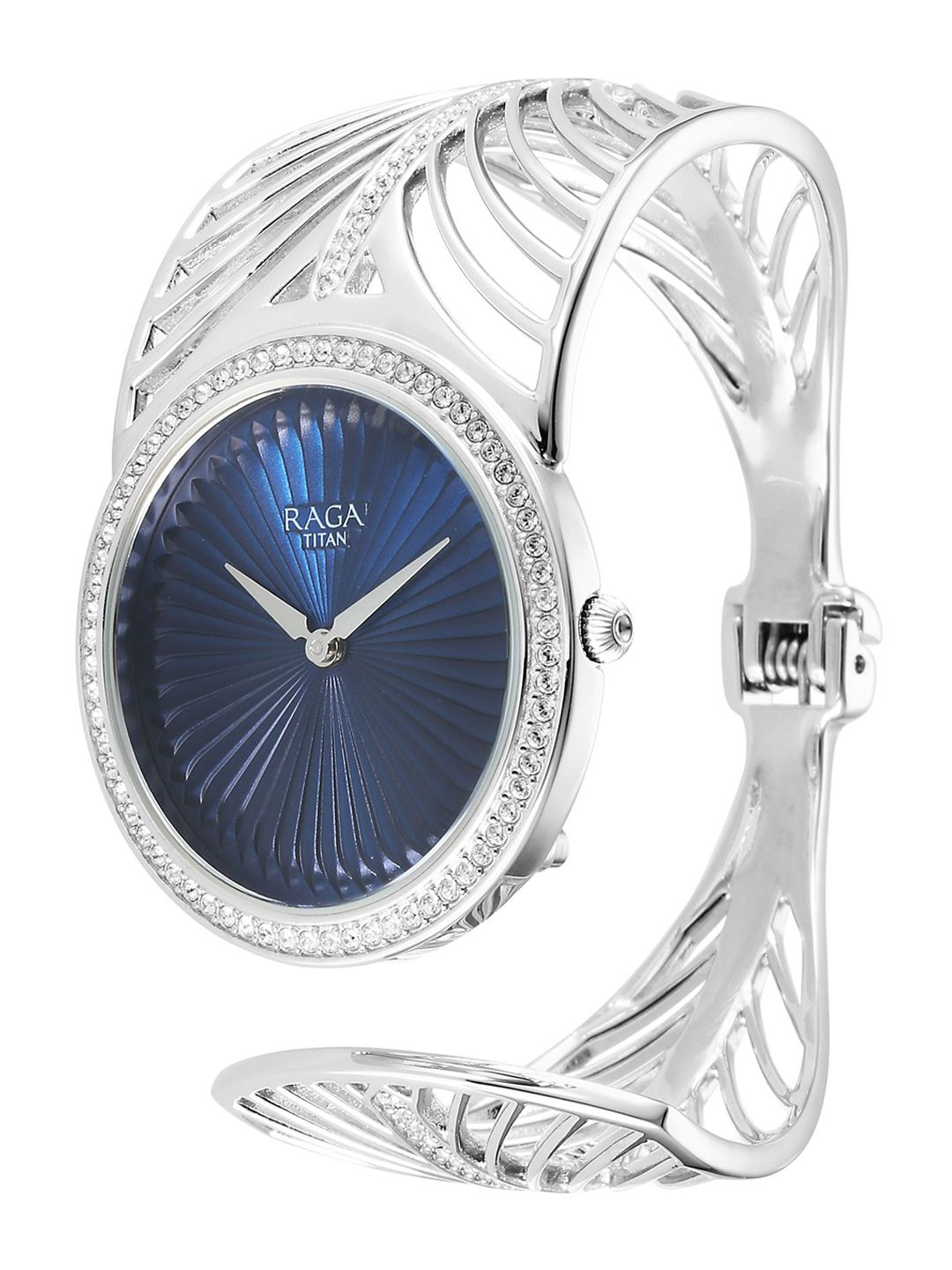 Raga Silver Quartz Analog With Blue Dial Watch For - Nt95222vm01