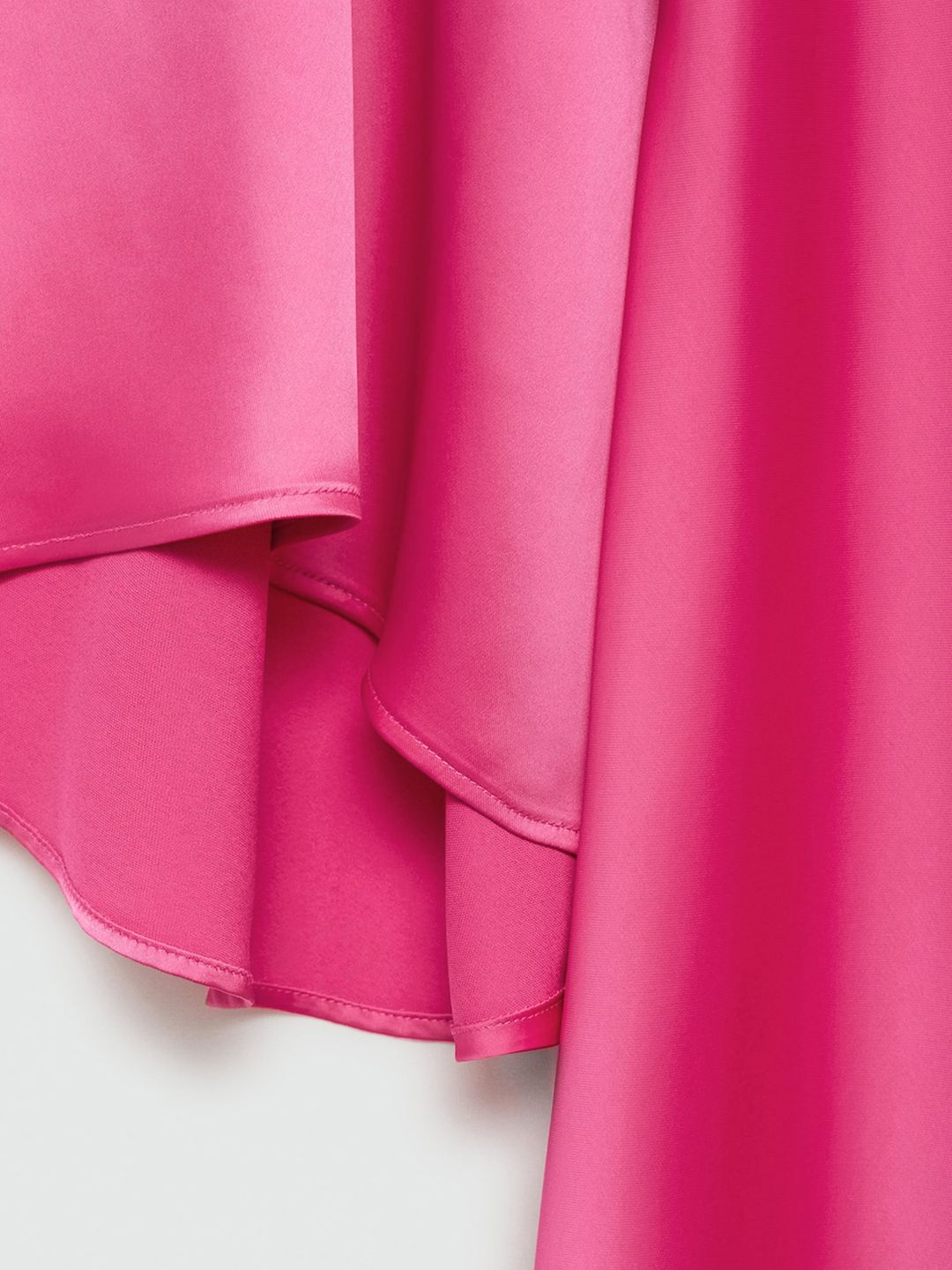 Flared Sleeve Satin Sheath Midi Dress