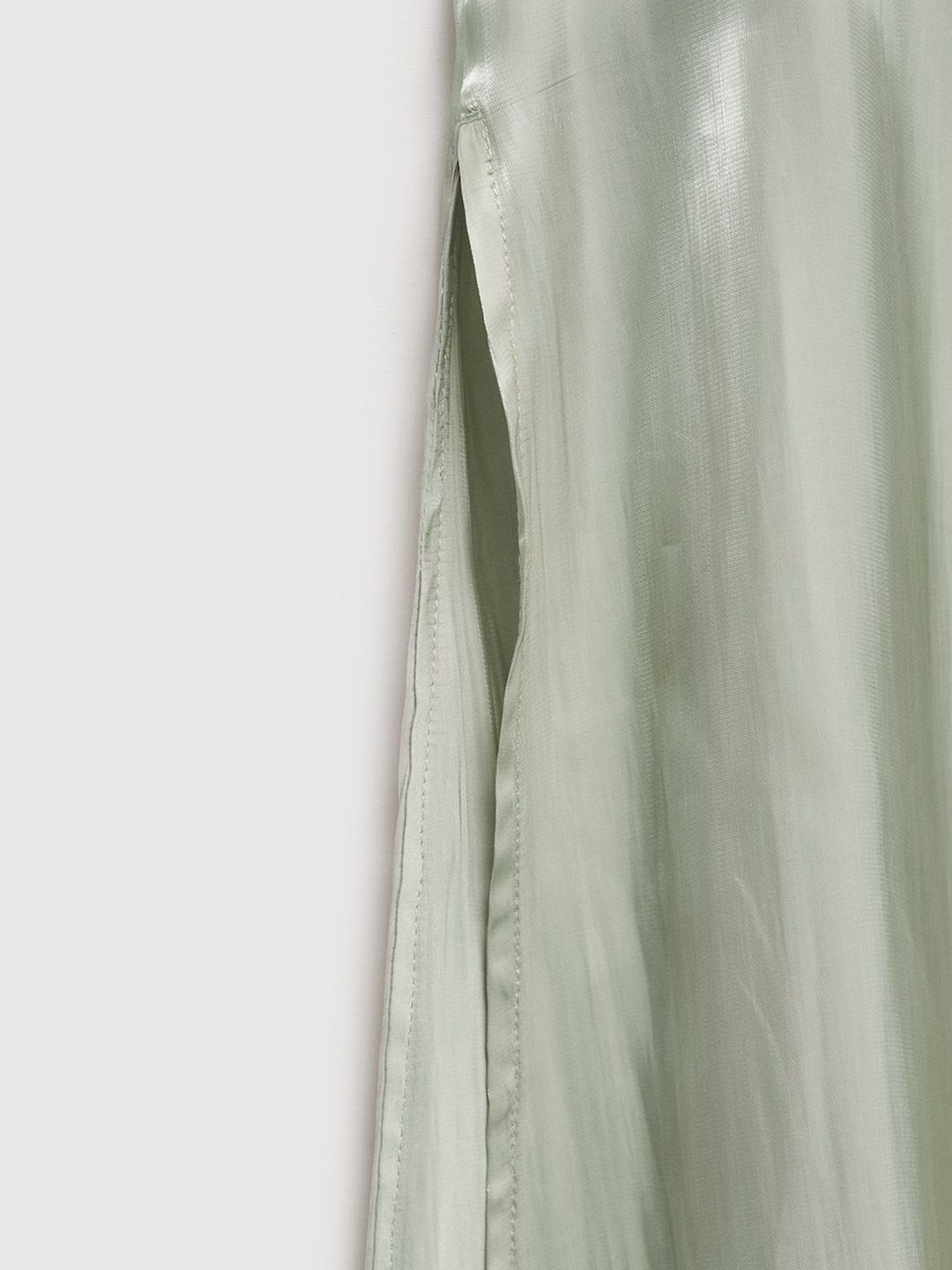 One Shoulder Slit Sleeve Satin Maxi Dress