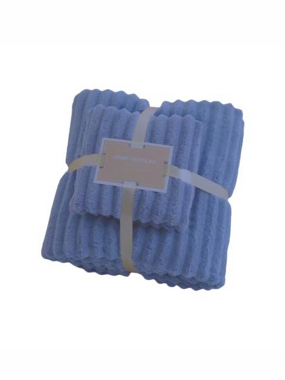 HomeCloud Blue 2 Piece Striped Cotton 400 GSM Towel Set