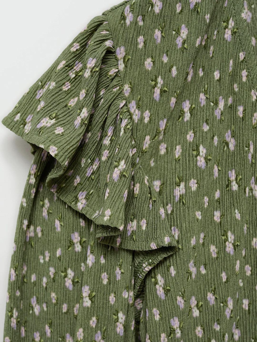 Ruffles Ditsy Printed Textured Top