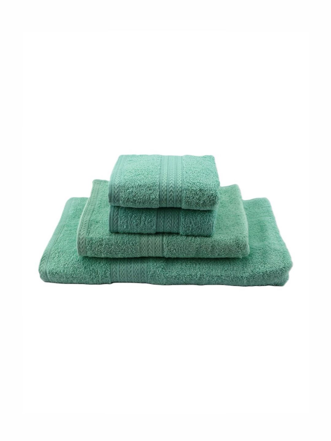 BOMBAY DYEING Green 4 Piece Pure Cotton 450 GSM Towel Set