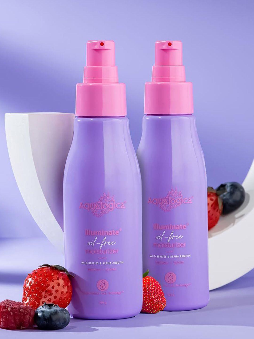Aqualogica Set Of 2 Illuminate+ Oil-Free Moisturizer With Wild Berries- 100g Each