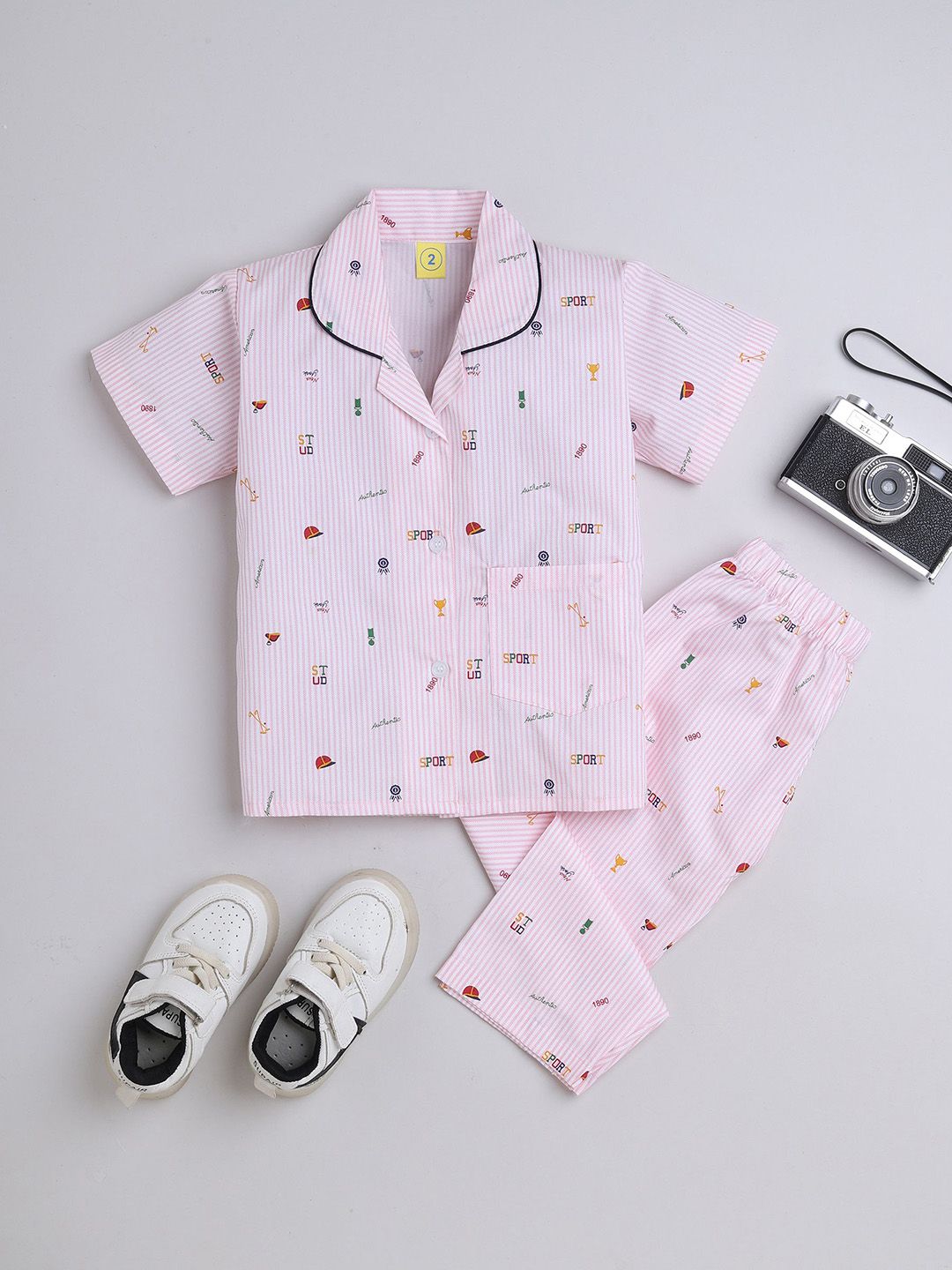 The Magic Wand Boys Typography Printed Night Suit