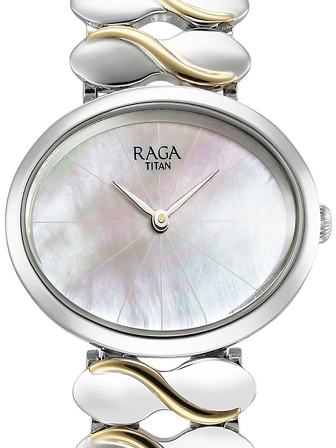 Raga Silver Quartz Analog White Mother Of Pearl Dial Watch For - Nt95219vm01