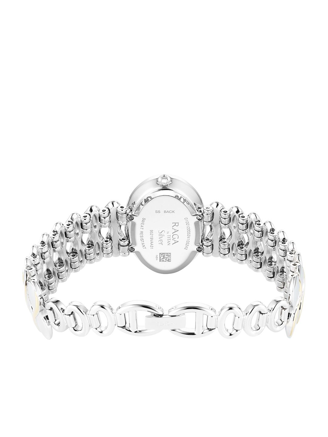 Raga Silver Quartz Analog White Mother Of Pearl Dial Watch For - Nt95219vm01