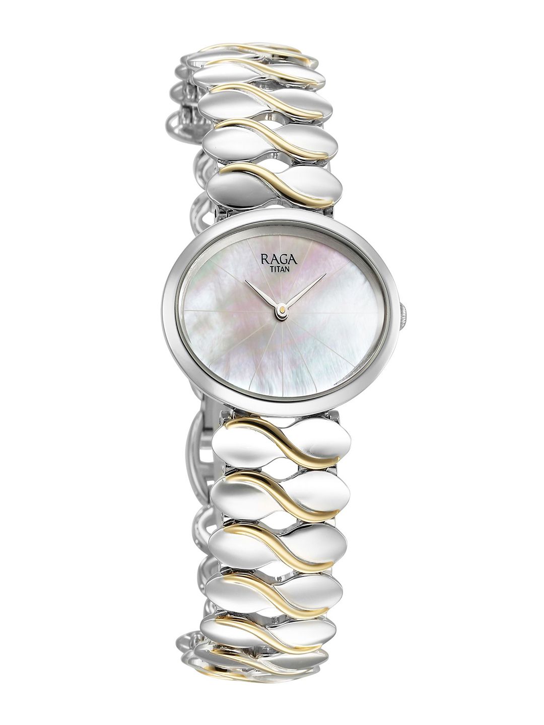 Raga Silver Quartz Analog White Mother Of Pearl Dial Watch For - Nt95219vm01
