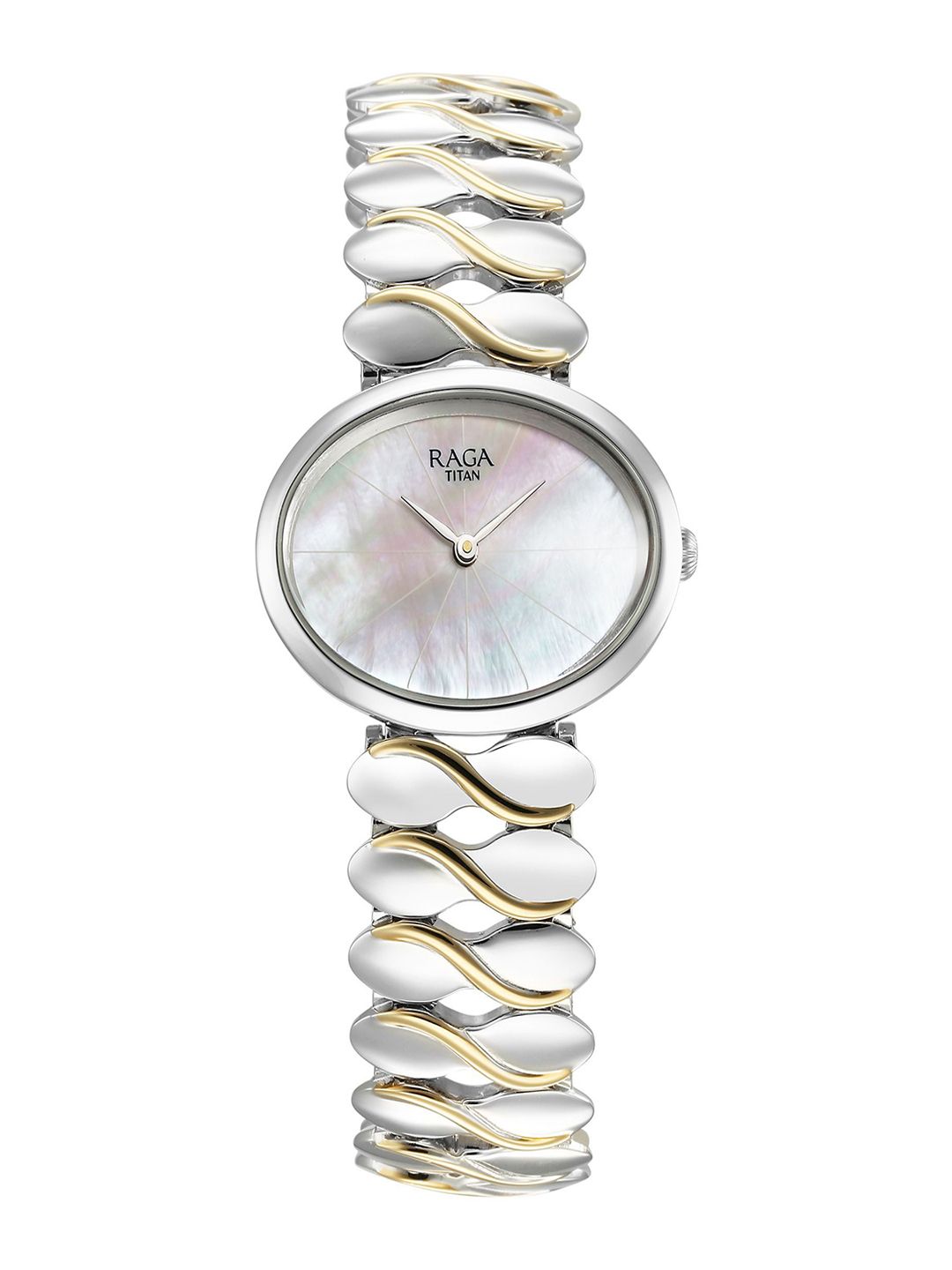 Raga Silver Quartz Analog White Mother Of Pearl Dial Watch For - Nt95219vm01