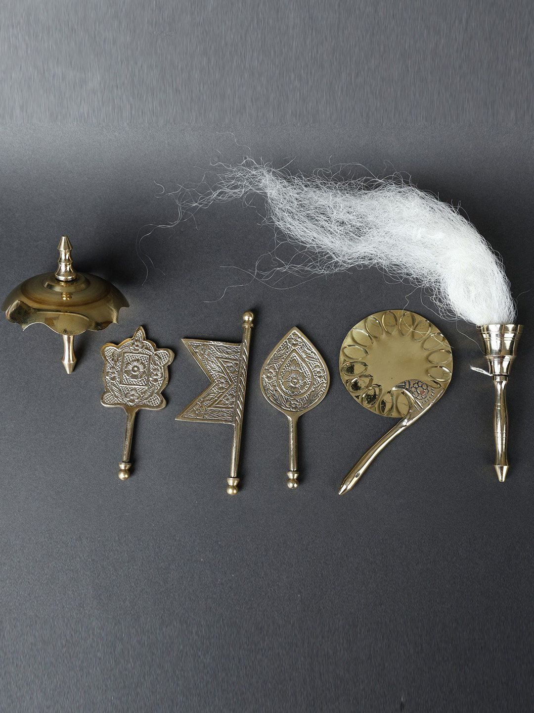 Exotic India Upacharas Set for Puja in Brass