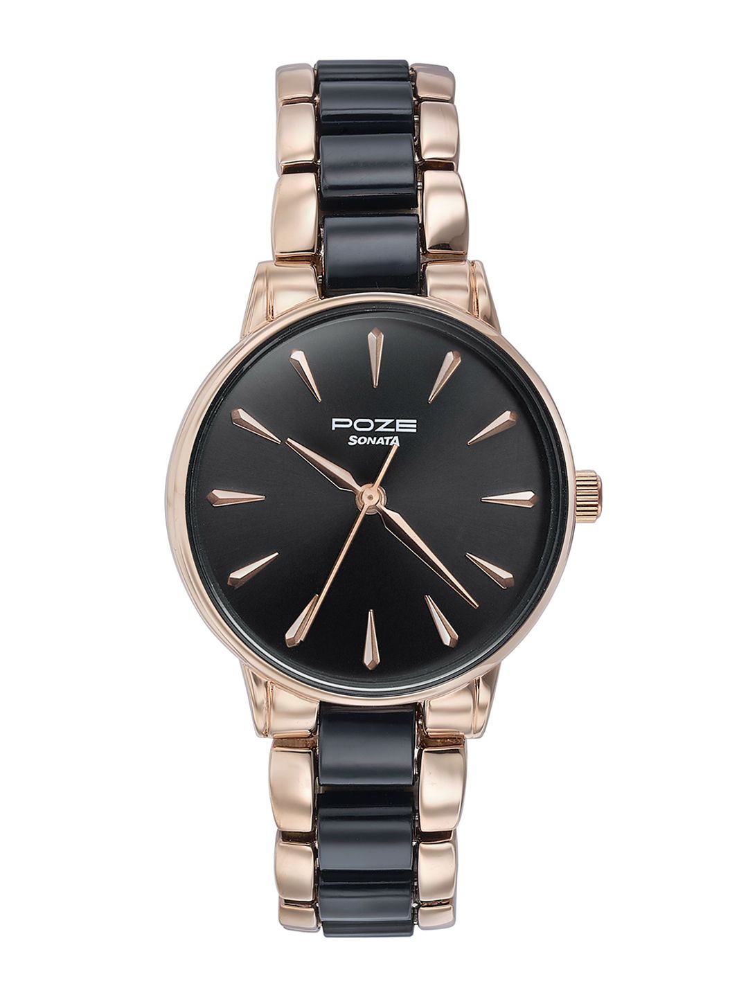 Sonata Women Embellished Dial & Bracelet Style Straps Analogue Watch SP80076KD02WF