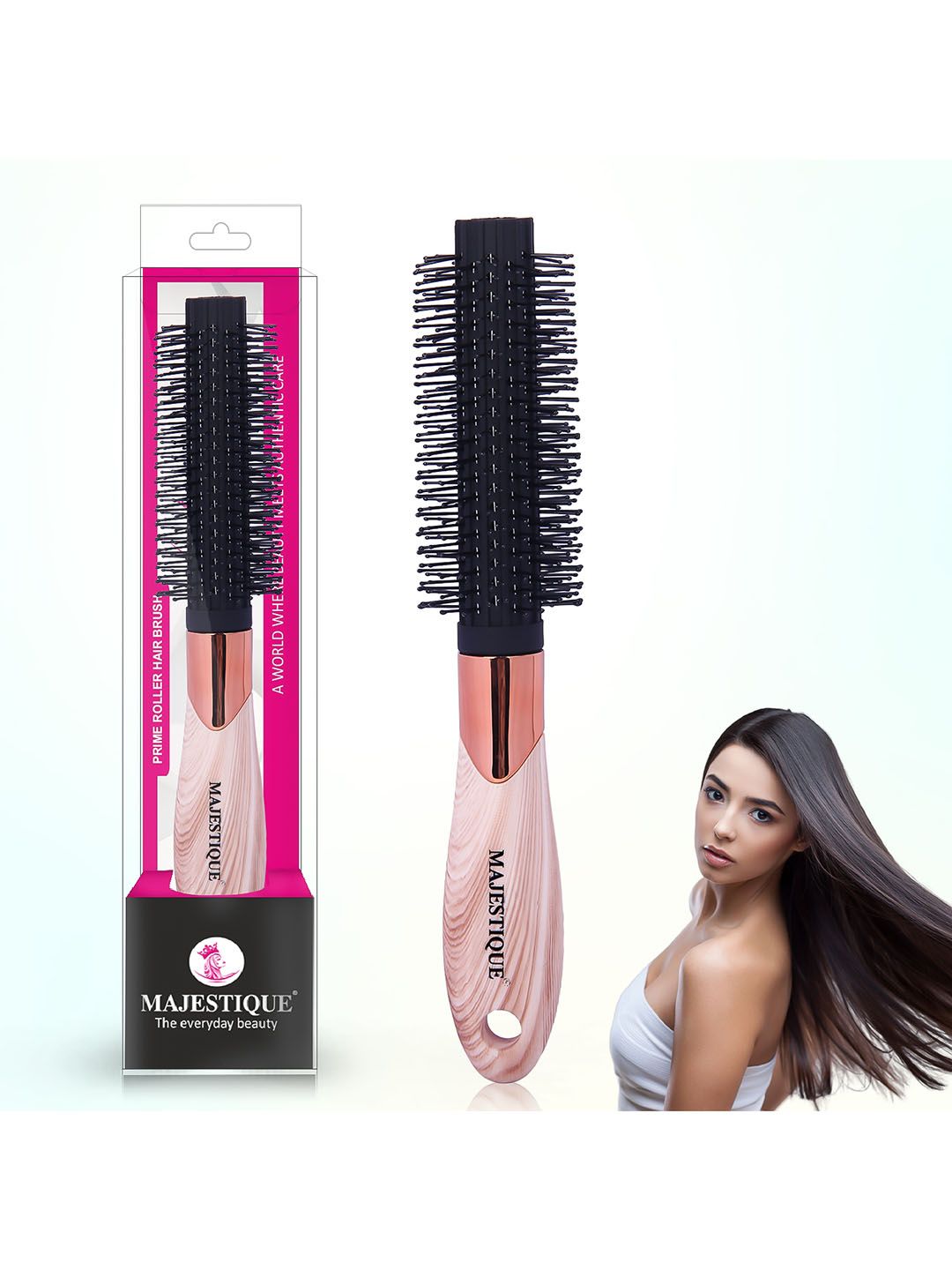 MAJESTIQUE Black Roller Hair Brush