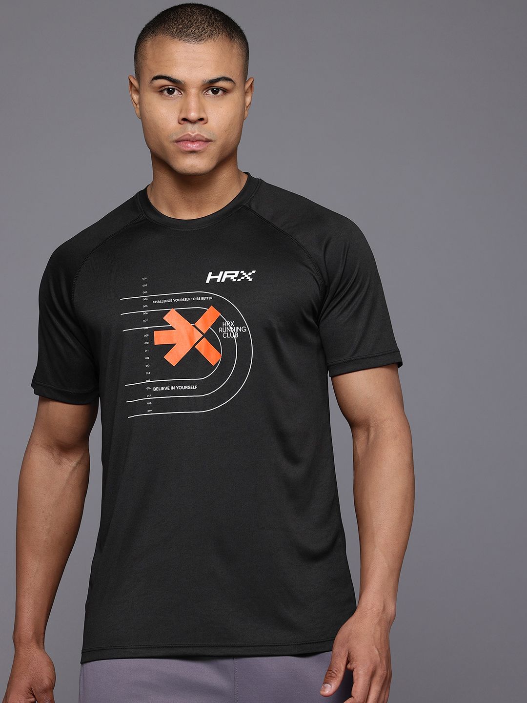 HRX by Hrithik Roshan Men Brand Typography Printed Rapid-Dry Running T-shirt