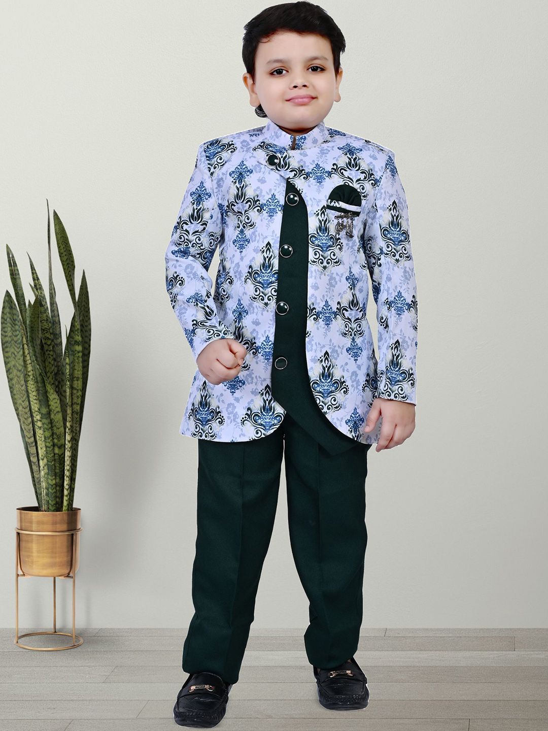 BAESD Boys Printed Sherwani Set