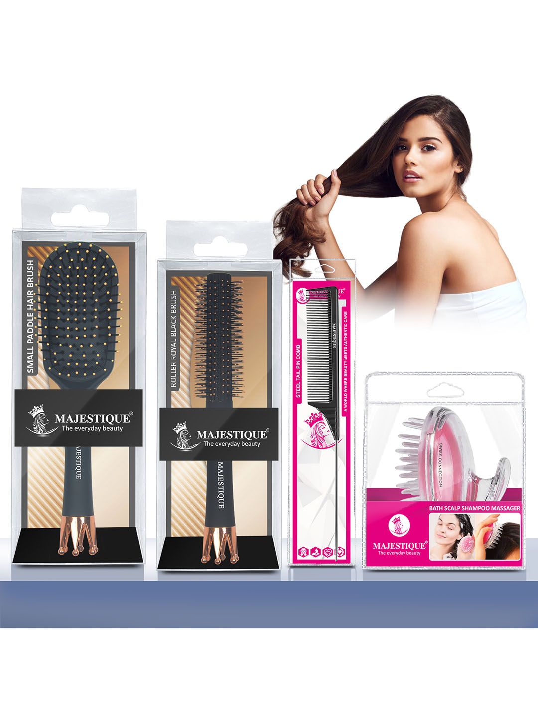 MAJESTIQUE Set of 4 Hair Brush Set
