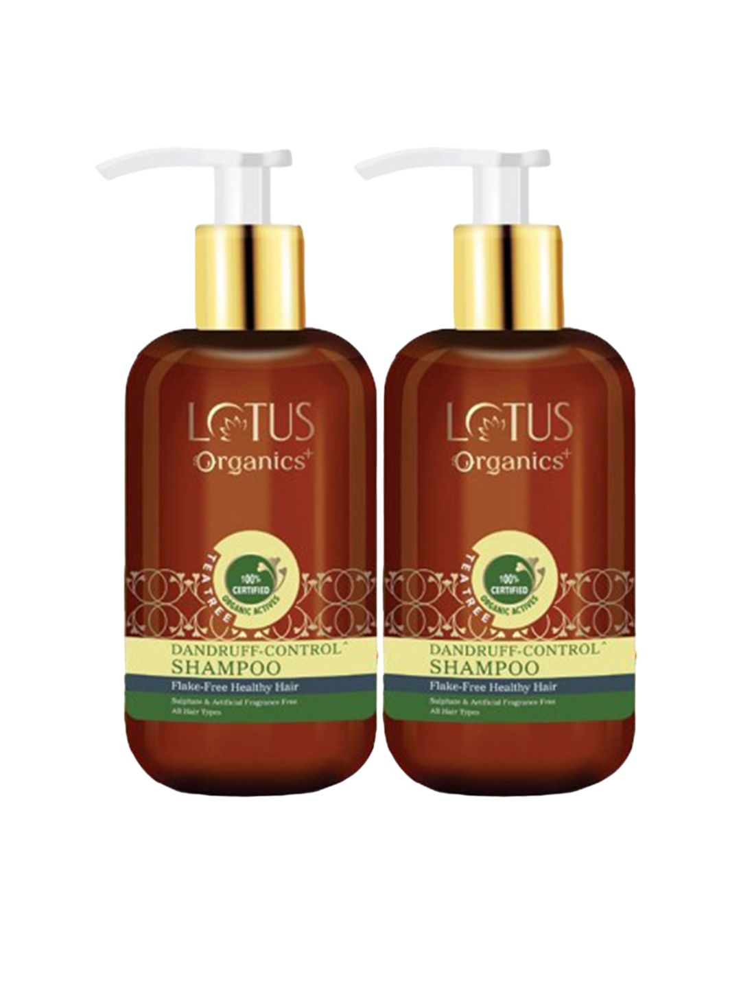 Lotus Organics+ Set Of 2 Dandruff Control Shampoo- 300 ml Each
