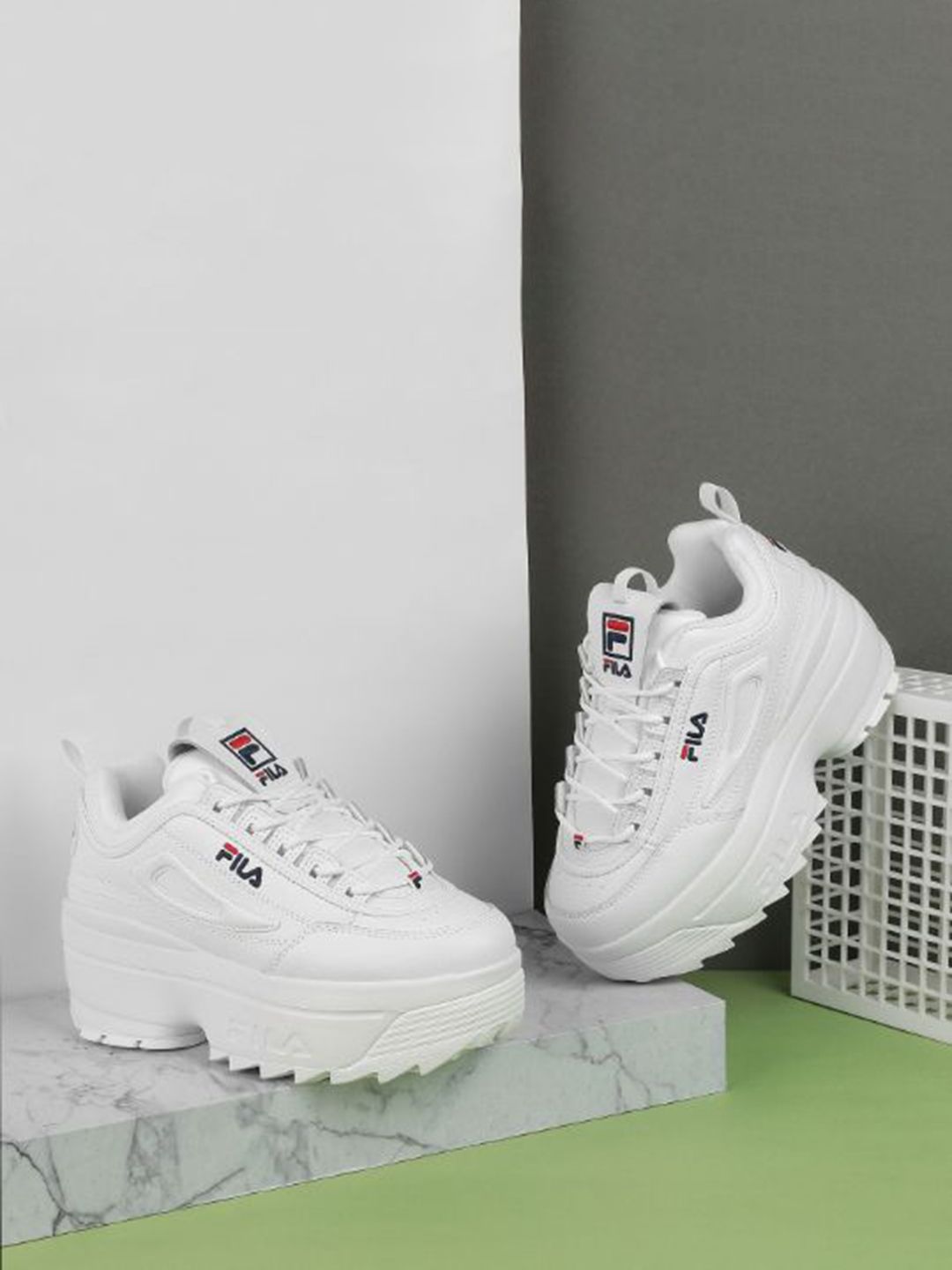 FILA Women DISRUPTOR II WEDGE Textured Sneakers