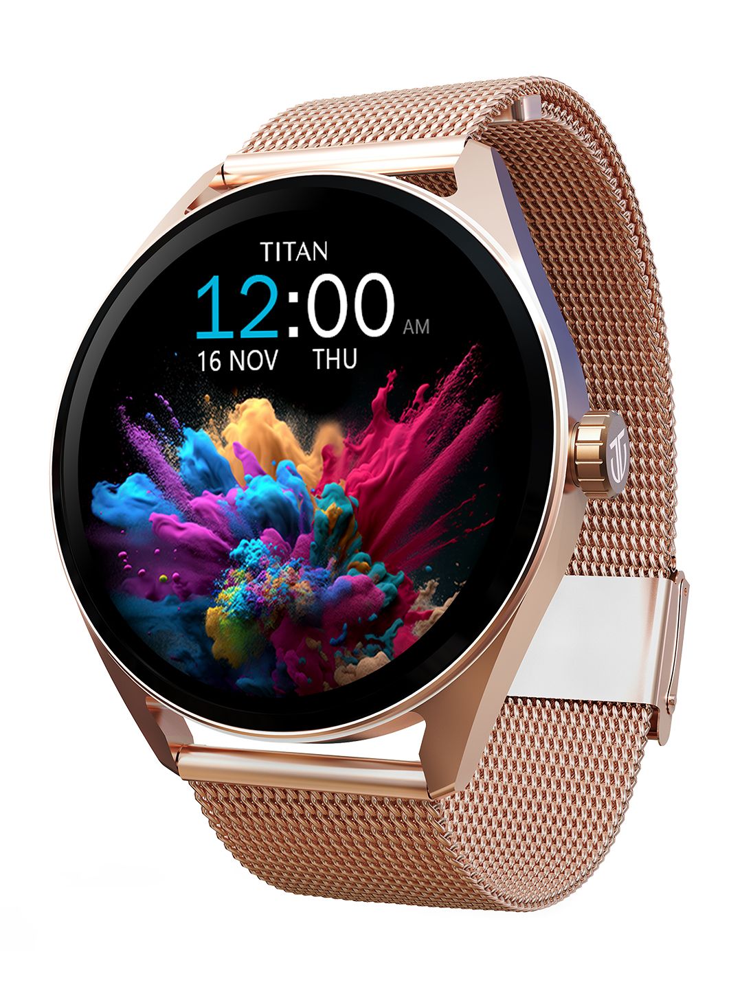 Titan Crest 1.43 AMOLED AOD Working Crown BT & SOS Calling Health Suite IP68 Smart Watch