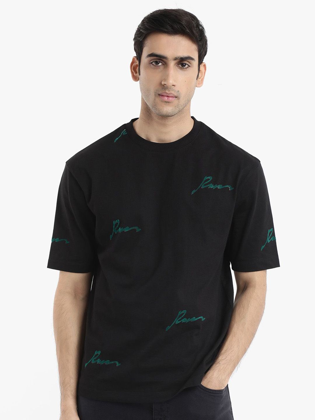 RARE RABBIT Men Printed Pockets T-shirt deal from myntra