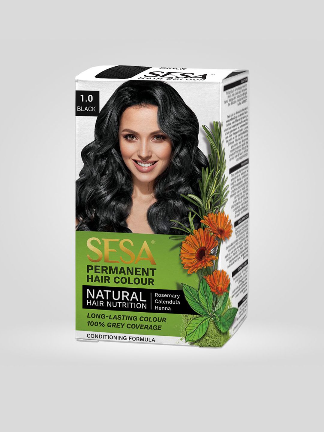 Sesa Natural Hair Nutrition Permanent Colour 118g - Black 1.0