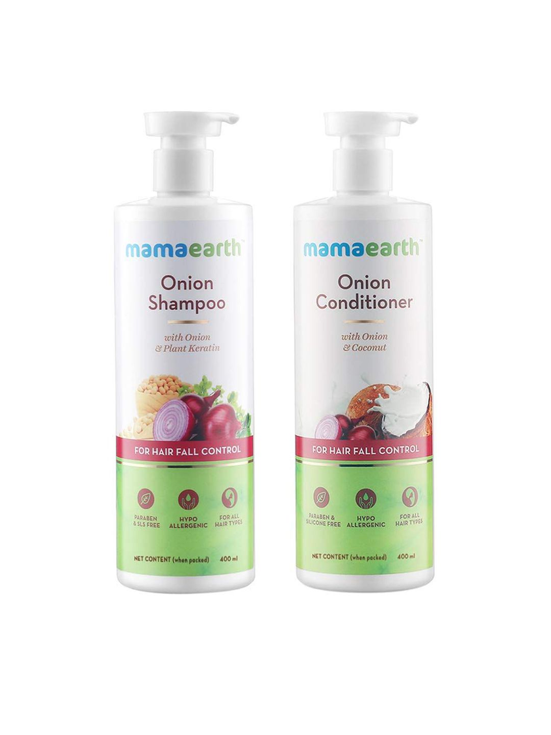 Mamaearth Mamaearth Set Of Hair Fall Control Onion Shampoo & Conditioner - 400ml Each