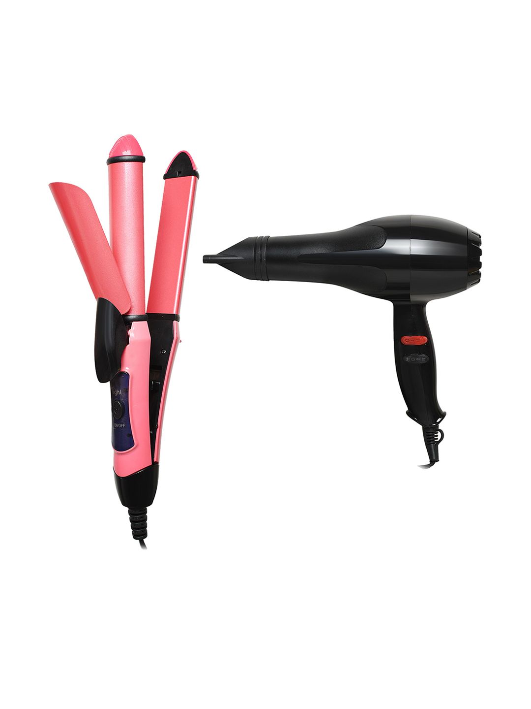 NIRVANI 6130 Professional 1800 Watt Hair Dryer & NHC-2009 Hair Straightener Cum Curler