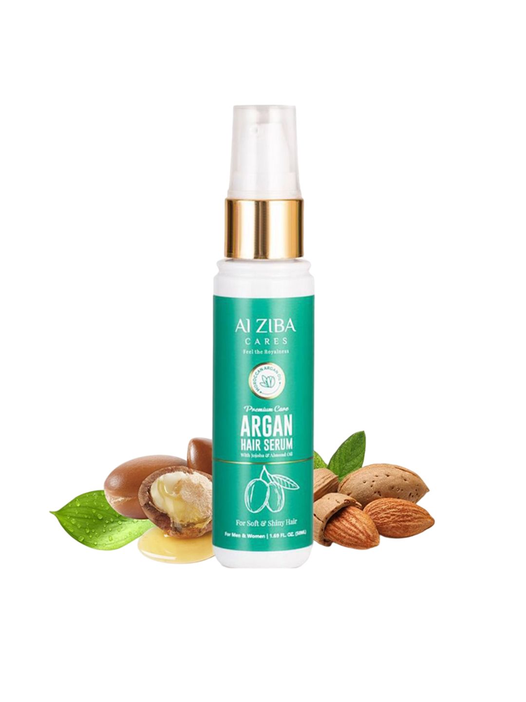 ALZIBA CARES Argan Hair Serum With Jojoba & Almond Oil -50ml