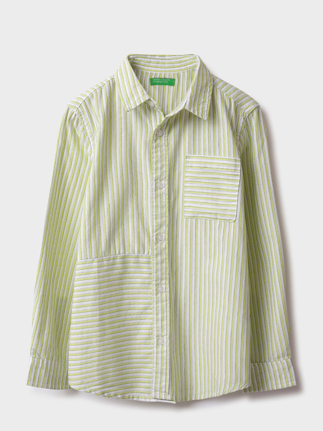 United Colors of Benetton Boys Classic Vertical Striped Cotton Casual Shirt