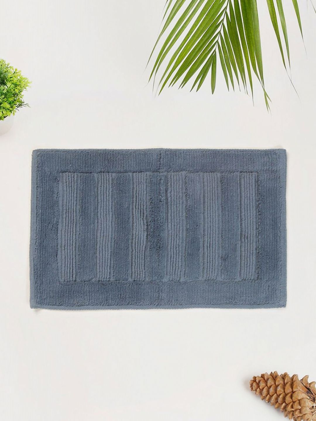 Fabindia Sikri Blue Textured 1450 GSM Bath Rugs