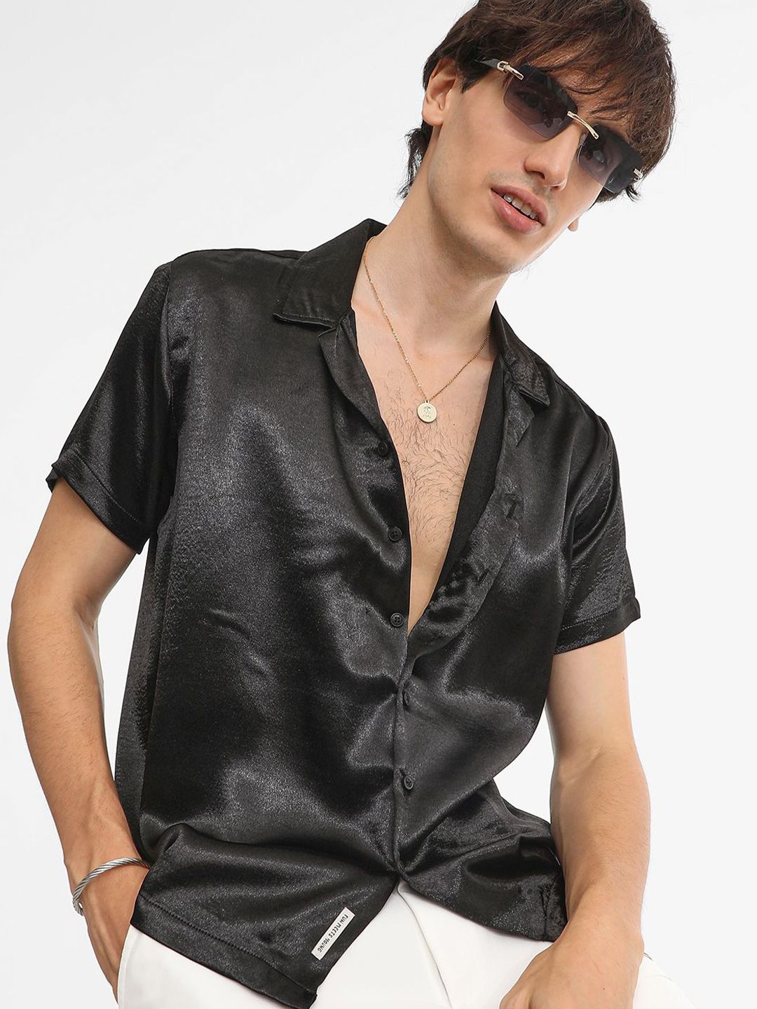 CAHOOT Men Comfort Cuban Collar Solid Casual Shirt