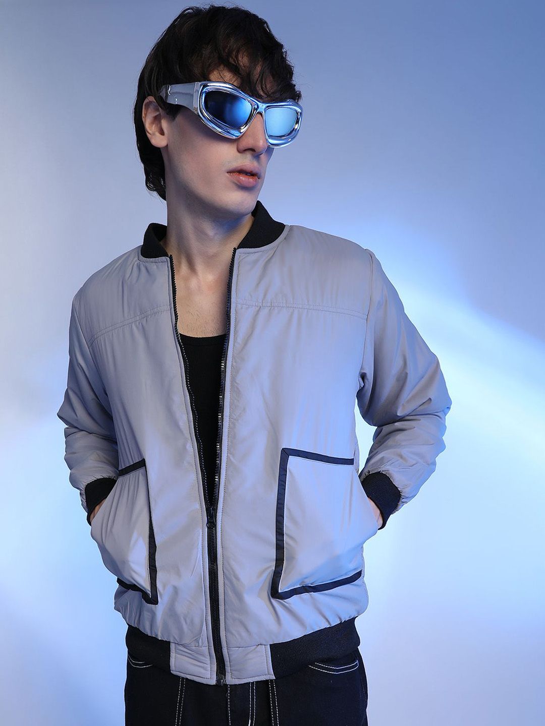 CAHOOT Men Lightweight Patchwork Bomber Jacket