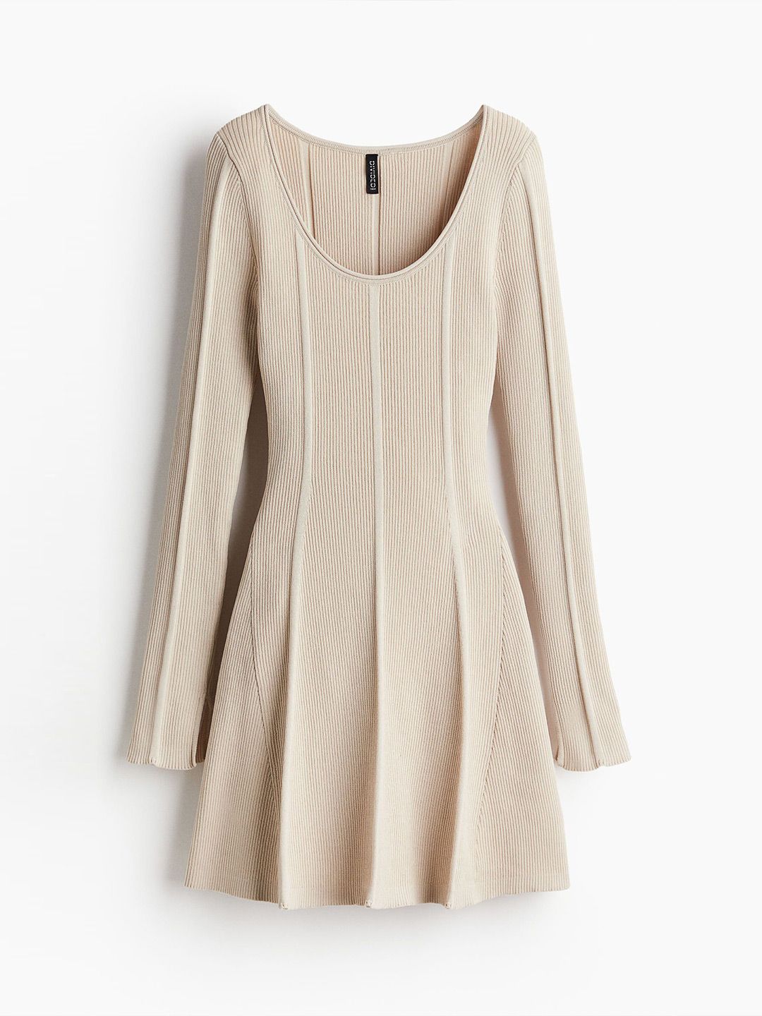 Buy H&M Flared-Skirt Rib-Knit Mini Dress - Dresses for Women 30760426 |  Myntra