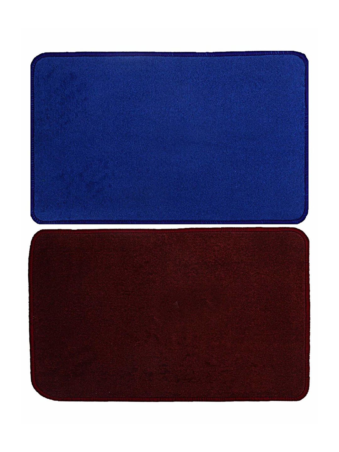 Kuber Industries Blue & Maroon Anti Slip 210GSM Microfibre Bath Mats