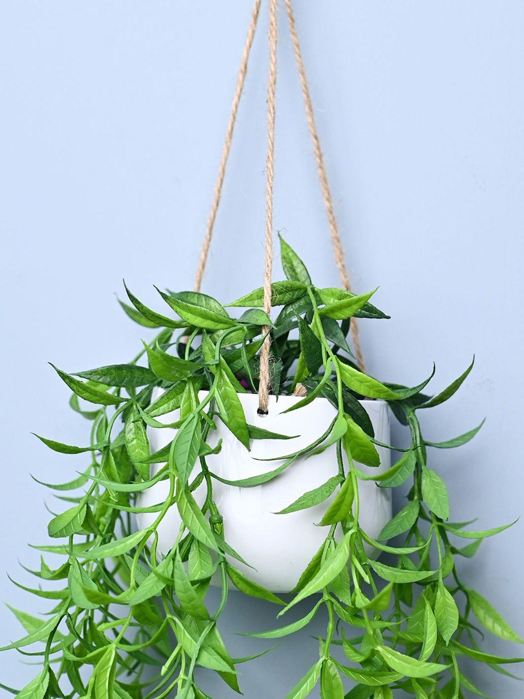 MARKET99 White Cylindrical Shaped Hanging Planter