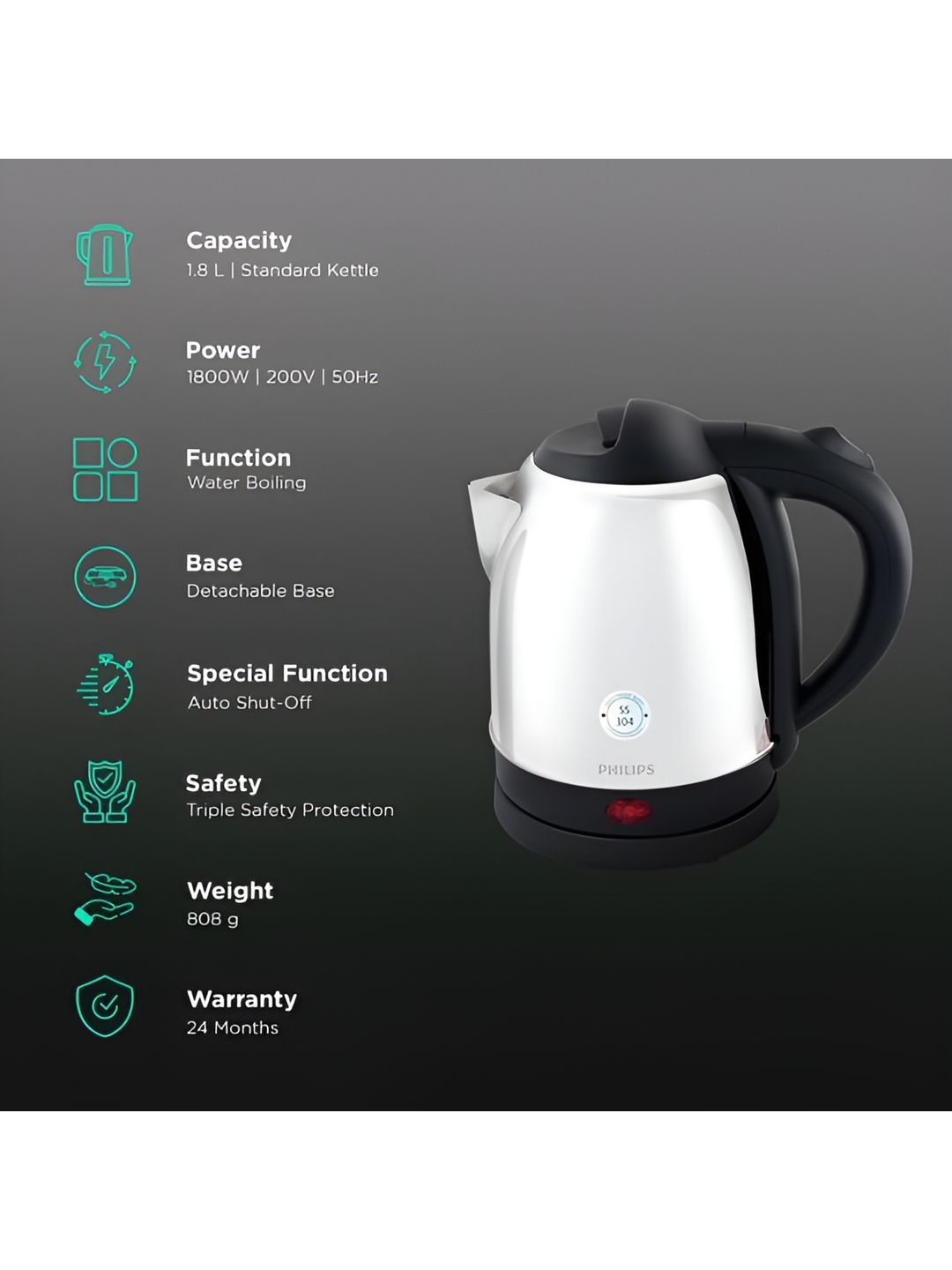 Buy Philips HD9383/00 Black1800 Wat Stainless Steel Electric