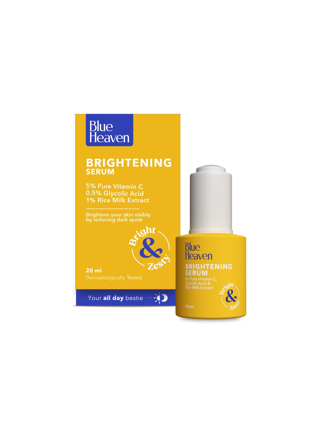 Blue Heaven Brightening 5% Vitamin C Face Serum With Glycolic Acid & Rice Milk - 20ml deal from myntra Blue Heaven Brightening 5% Vitamin C Face Serum With Glycolic Acid & Rice Milk - 20ml deal from myntra