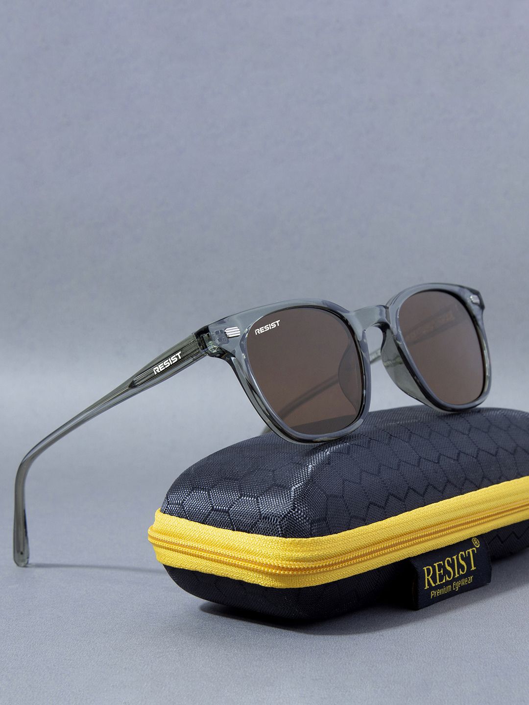 RESIST EYEWEAR Unisex Wayfarer Sunglasses with UV Protected Lens FLIGHT GREEN BROWN1