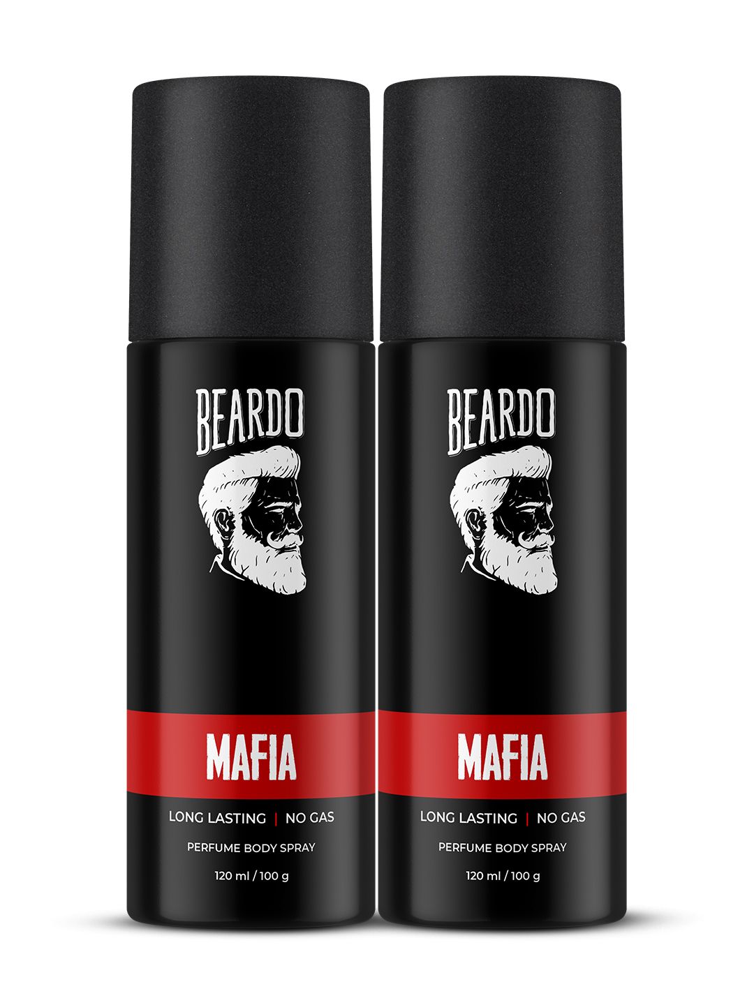 BEARDO Men Set Of 2 Mafia Long-Lasting No Gas Perfume Deodorant Body Spray - 120ml Each