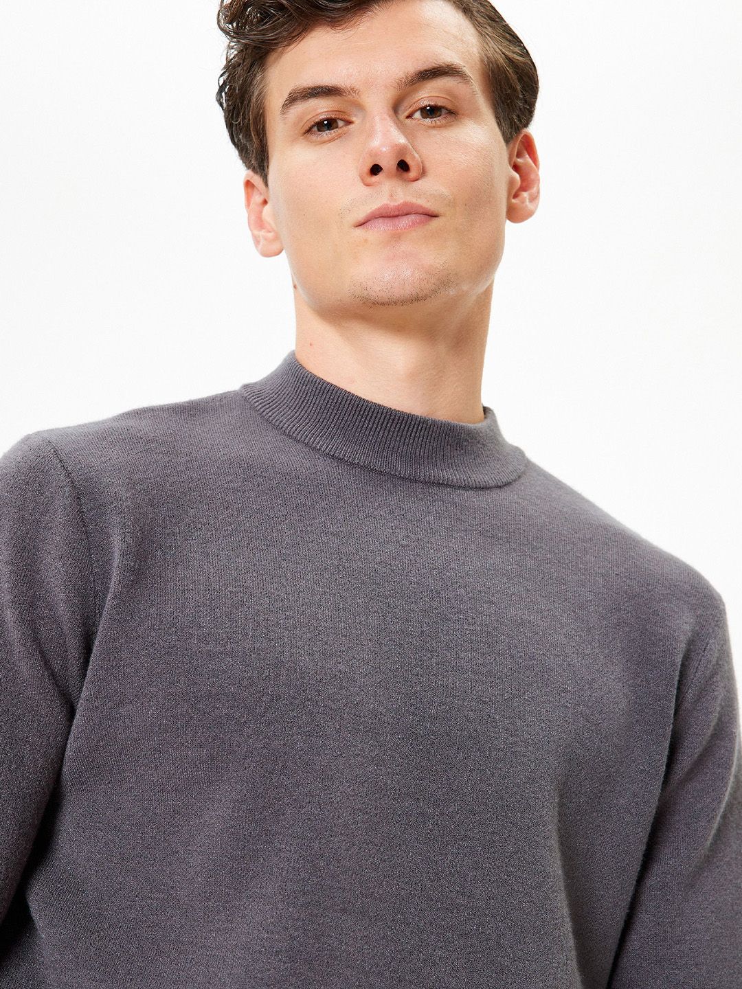 Koton Men Ribbed Printed Round Neck Pullover