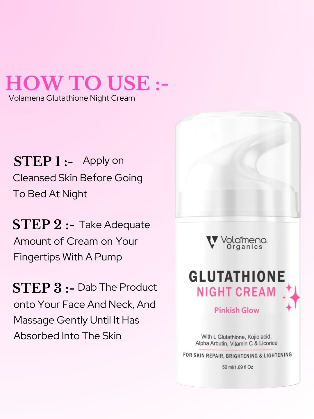 Buy Volamena Glutahione Night Cream With L Glutathione For Skin Brightening  50 ml - Night Cream for Unisex 30491078 | Myntra