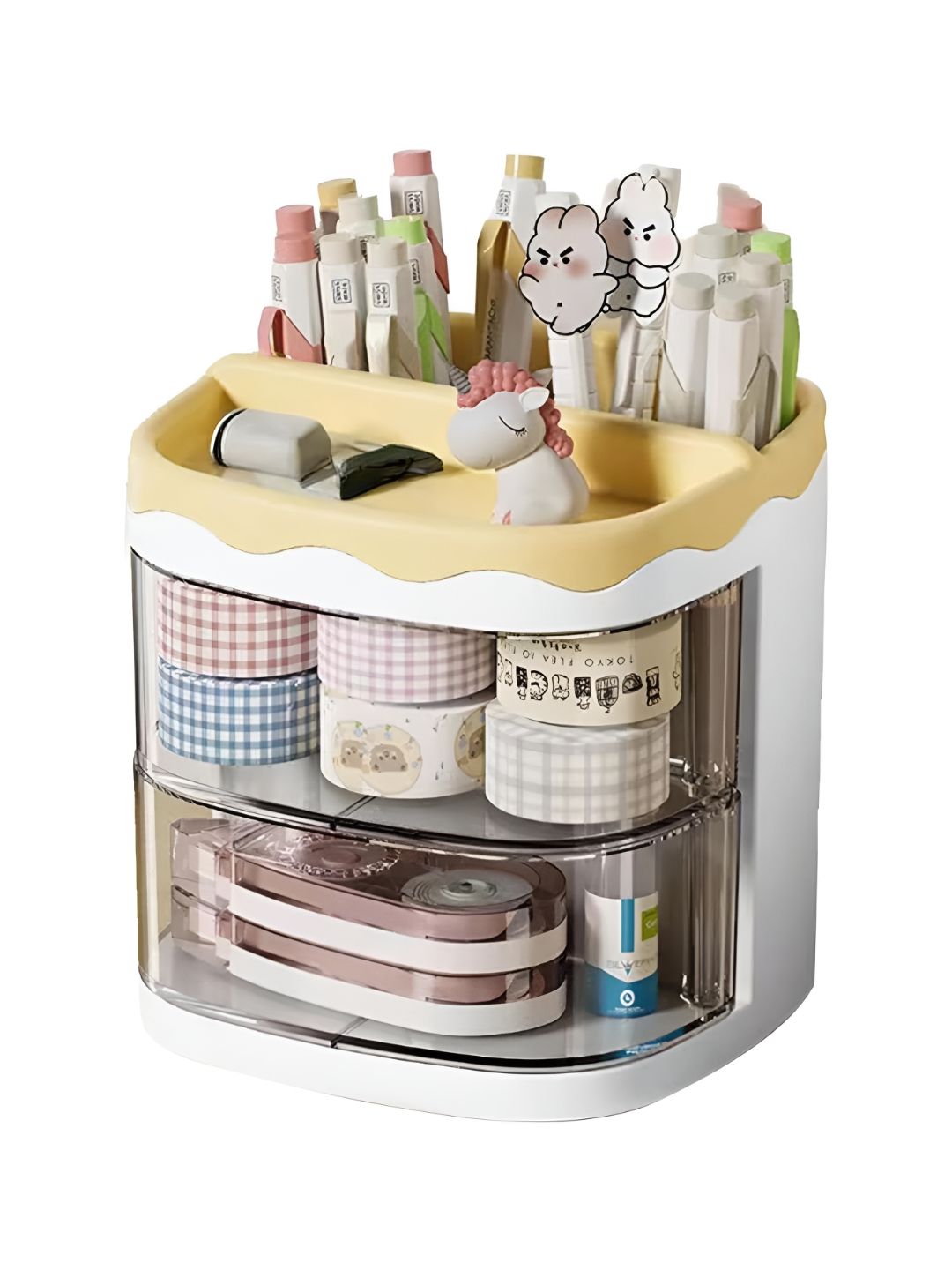 HOUSE OF QUIRK Yellow Regular Pen Holder Desk Organisers